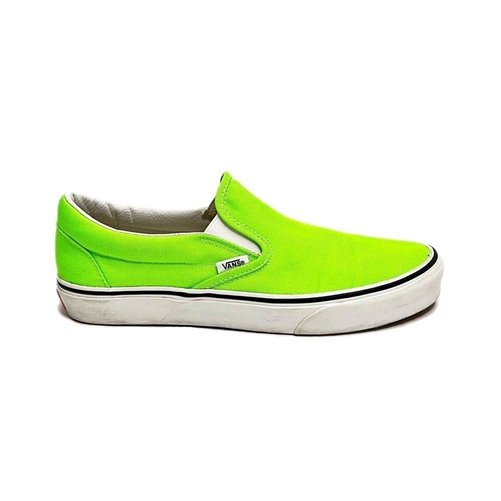 VANS | Vintage Y2K women's neon green canvas slip on skate sneakers - Picture 2 of 8